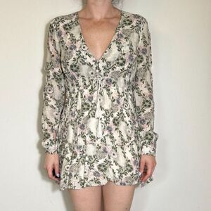 Free People Floral Printed Mini Dress Size Medium